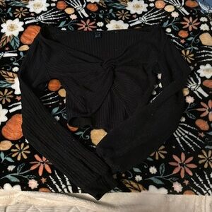 Black long sleeve shein cropped shirt